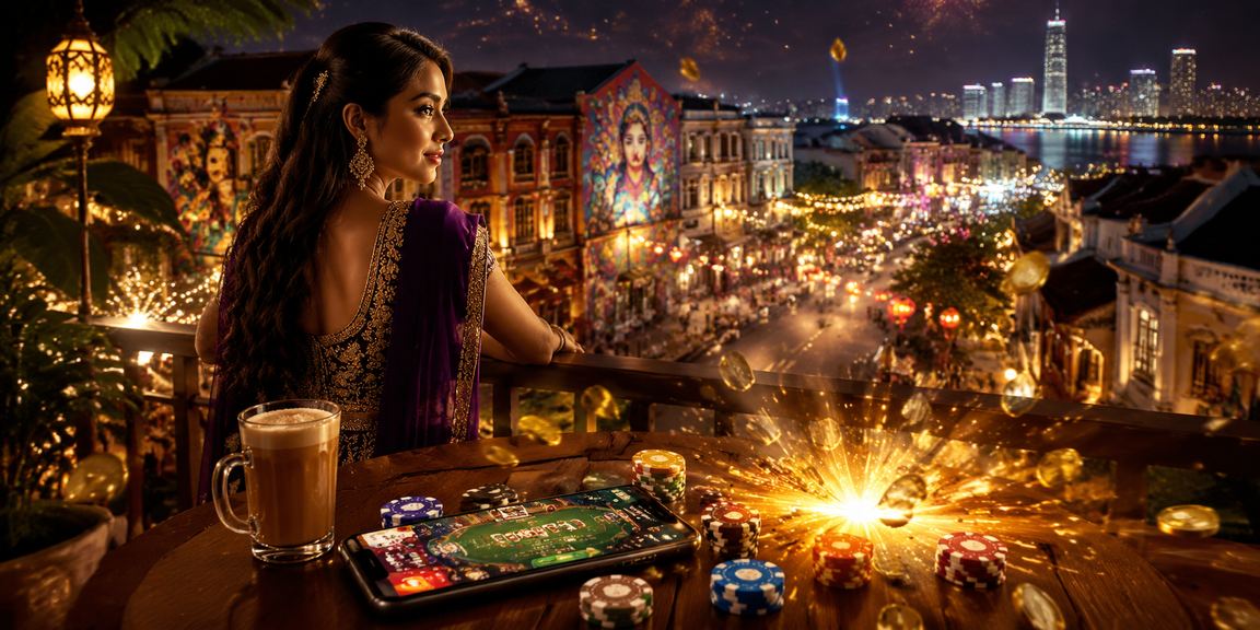 Pemain menikmati baccarat gaya Melayu di meja kasino yang terperinci dan elegan